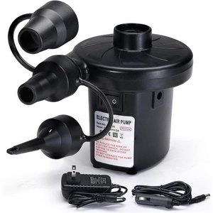 Electric Air Pump for Inflatables with Plug - Air Mattress Pump with 3 Nozzles